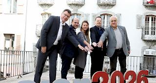 Ren&eacute; Constantin, Pr&auml;sident FDP, Serge M&eacute;trailler, Pr&auml;sident CVP Unterwallis, Franziska Biner, Pr&auml;sidentin der CVPO, Franz Ruppen, Pr&auml;sident der SVPO, Alex Schwestermann, Pr&auml;sident der CSPO.