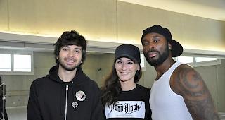 Moose mit L&eacute;a Philipp von Urban Block und Sally, Tanzlehrer im Sosta (von links).