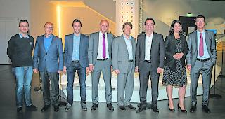 Der Vorstand. Antoine Tornay, Daniel Emery, Daniel Murisier, Samuel Romailler, Philippe Roduit, Stefan Gehrig, Pr&auml;sident, Christelle Chevalley Emery, Sekret&auml;rin, Norbert Imhasly (von links). Es fehlt Jean-Luc Wasmer.  