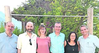 M&ouml;VO-Vorstand. Bernd Kalbermatten, Beat-Christian Jossen, Franziska Wenger, Romeo Blatter, Stefanie Kalbermatter-Amacker, Mario Steiner (von links). 