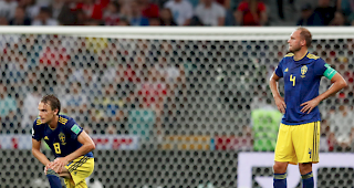 Resignierte Schweden nach der Niederlage gegen Deutschland.