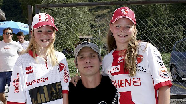 Eileen Kalbermatter (8), Peter Kalbermatter (42) und Alysha-Marie Kalbermatter (11) aus Niedergesteln.