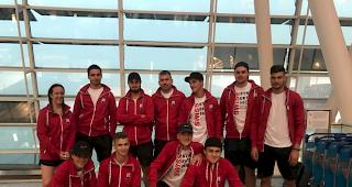 Die Walliser Delegation kurz vor dem Abflug Dienstagmorgen in Z&uuml;rich Kloten.