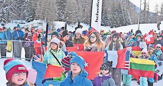 Sportwettk&auml;mpfe und Nachhaltigkeit. Sollen Sport und Veranstalter nachhaltig profitieren, muss die Planung im strategischen Bereich fr&uuml;hzeitig definiert werden. Bild von der Schlussfeier der Junioren-WM im Goms im vergangenen Januar.