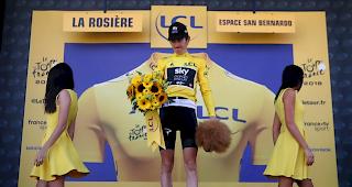 Der Schnellste. Der Waliser Geraint Thomas entschied die zweite Alpenetappe f&uuml;r sich und ergatterte sich das gelbe Trikot.