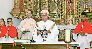 Jubil&auml;umsgottesdienst. Andr&eacute; Seiler konnte am Sonntag in seiner Heimatpfarrei das goldene Priesterjubil&auml;um feiern.Foto zvg