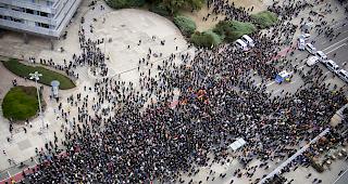 Grossaufgebot.&nbsp;An erneuten Demonstrationen in Chemnitz standen insgesamt 1800 Beamte im Einsatz.
