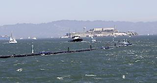 Gigantischer M&uuml;llf&auml;nger.&nbsp;&laquo;The Ocean Cleanup&raquo; will den Ozean von Plastikm&uuml;ll befreien.