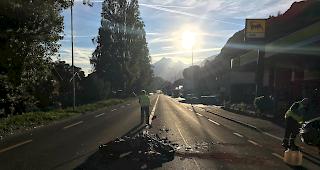 Ein Schwerverletzter. Am Montag ereignete sich in Sitten ein Verkehrsunfall zwischen einem Motorradfahrer und einem Personenwagen.