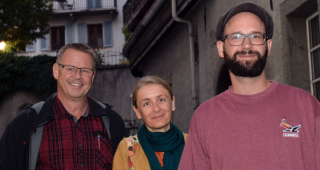 Verfassungsrat. Die Kandidaten aus dem Bezirk Westlich Raron der Liste &laquo;Zukunft Wallis&raquo;: Jimmy Sieber (v.l.), V&eacute;ronique Thielen und Frederik Schmid.