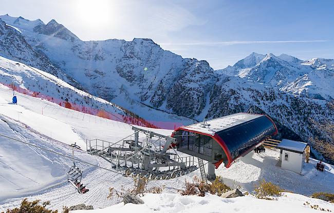 Talstation der neuen Sesselbahn Plattja in Grächen.