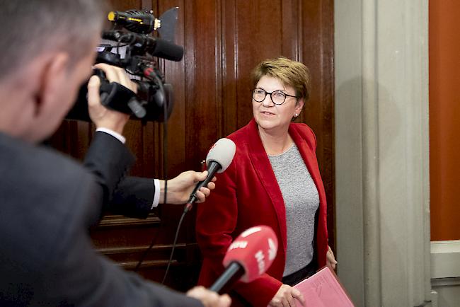 Bundesratskandidatin Viola Amherd nach dem Hearing bei der SP-Fraktion.