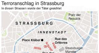 Verortung des Attentats in der Strassburger Innenstadt