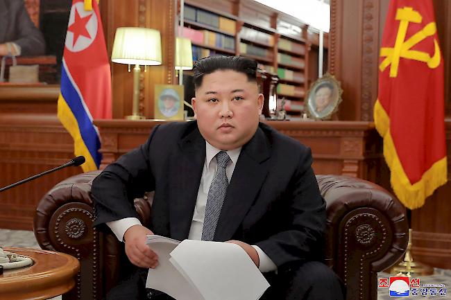 Reist Kim Jong-Un nach China? Hier anlässlich der Neujahrsrede am 1. Januar 2019