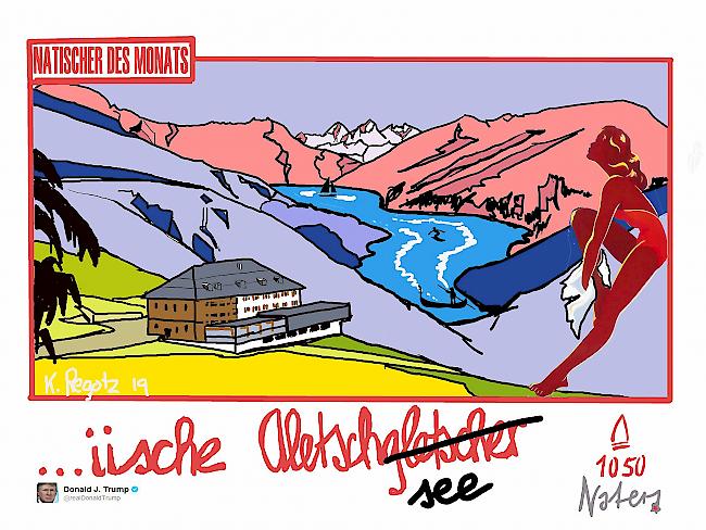 Wie sich bei Zeichner Regotz der Klimawandel auf die Aletschregion auswirkt.