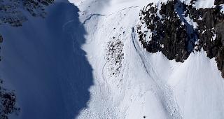Die Abbruchstelle der Lawine von Bovernier auf rund 2800 Metern H&ouml;he.