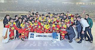 Der HC Siders jubelt.Foto Le Nouvelliste/Sacha Bittel