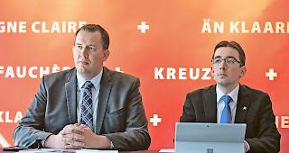 Wahlherbst im Blick. Cyrille Fauch&egrave;re (links) und Michael Kreuzer bilden das SVP-Ticket f&uuml;r den St&auml;nderat.Foto wb/alain amherd
