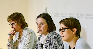 Klare Richtung. Die Studie wurde von Verfasserin Tanja Guggenb&uuml;hl (rechts) vorgestellt. Nun sind unter anderem Staatsr&auml;tin Esther Waeber-Kalbermatten (Mitte) und Isabelle Darbellay M&eacute;trailler gefordert, klare Massnahmen  zu definieren. Foto zvg