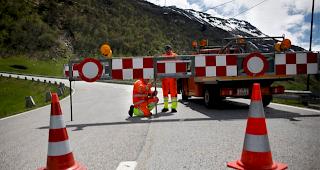 Gotthardpass. Zwischen Andermatt und Passh&ouml;he wird die Strasse etappenweise bis 2023 erneuert.