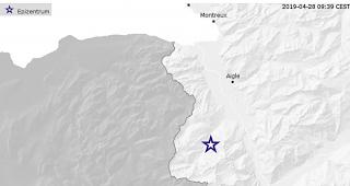 Bei Champ&eacute;ry bebte am Sonntagmorgen die Erde. Es erreichte auf der Richterskala einen Wert von 2.