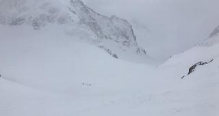 Blick auf die Ungl&uuml;cksstelle im Fieschertal.