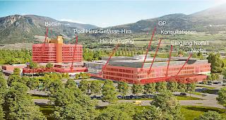 Gewaltiger Komplex. Rot wird neu. Renovation des Rundbaus und Erweiterung in Sitten.