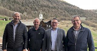 Verwaltungsrat und Gesch&auml;ftsf&uuml;hrung der EDSR (v.l.): Ivo Abgottspon, Christian Furrer, J&uuml;rgen Brigger (Pr&auml;sident) und Christian Abgottspon. (Es fehlt Vizepr&auml;sident Michel Schwery).