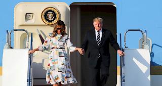 Staatsbesuch. US-Pr&auml;sident Donald Trump und eine Ehefrau Melania sind auf Stipvisite in Japan.