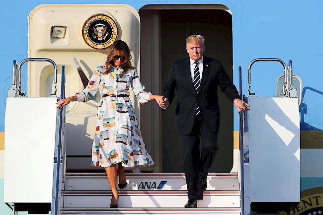 Staatsbesuch. US-Präsident Donald Trump und eine Ehefrau Melania sind auf Stipvisite in Japan.