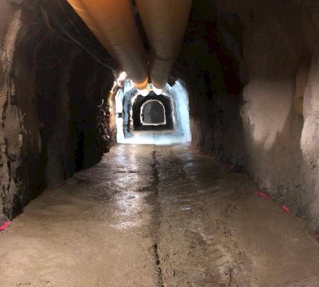Bau des Kraftwerks Gere in Oberwald: Bis zum gegenwärtigen Zeitpunkt sind bereits rund 2’500 Meter des Kraftwerksstollens (insgesamt 2‘560 Meter) ausgebrochen.