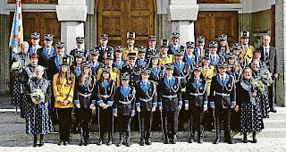 Die Musikgesellschaft &laquo;Enzian&raquo; aus Saas-Grund.