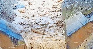 Naturschauspiel. Im Illgraben ereignete sich am Montagabend ein Murgang kleineren Ausmasses &ndash; ausgel&ouml;st durch die tags&uuml;ber kr&auml;ftigen Regenschauer. Foto Renate Ruffiner