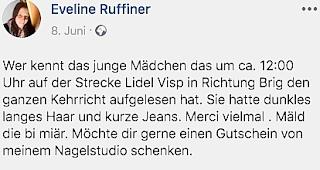 Diesen Post ver&ouml;ffentlichte Eveline Ruffiner auf Facebook.