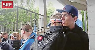 Tr&ouml;stende Umarmung: Ramon Zenh&auml;usern mit seiner Freundin Tanja H&uuml;berli in Hamburg.