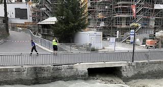 M&uuml;ndung Matter Vispe. Polizei hat das betroffene Gebiet abgesperrt.