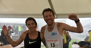 Die Sieger. Maria Christen und Shaun Dixon gewannen beim 36. T&auml;schalplauf.