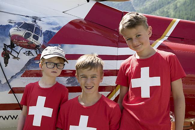 Elia (5), Benedikt (13) und Tobias (10) Gottet aus Varen.