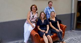 Die Mitglieder der KuKo Brig-Glis&nbsp;Eliane Martig, Isabelle Hanselmann,&nbsp;Mich&egrave;le Brunner&nbsp;und&nbsp;Martin Vicentini organisieren &laquo;Kunst in der Stadt&raquo; 2020.