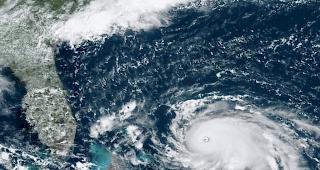 Satellitenbild vom Samstag: Hurrikan Dorian wirbelt &uuml;ber dem Atlantik. 

