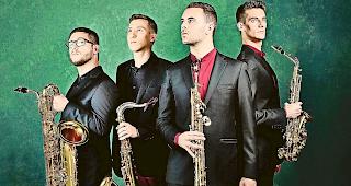 Junge Musiker. Das Saxofon-Quartett &laquo;Kebyart&raquo; tritt am 14. September im Musikdorf Ernen  vors Publikum.