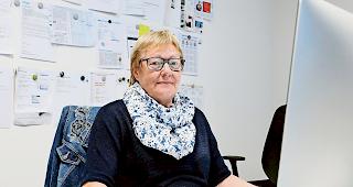 Angehende Pension&auml;rin. Rosmarie Wyden wird ihren Arbeitsplatz im Layout des &laquo;Walliser Boten&raquo; in wenigen Tagen verlassen. Foto WB