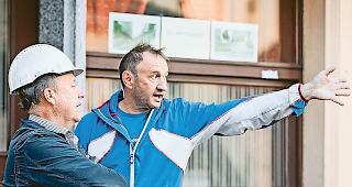 Uneins. Stadtrat Bellwald und B&auml;cker Imboden (rechts).