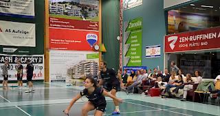 Sieg f&uuml;r das Mixed-Doppel Laura Blumenthal und Jan Fr&ouml;hlich im Spiel gegen Einigen/Spiez.