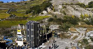 Testplatz im Zeichen der Erdbebesicherheit in Chamoson.
