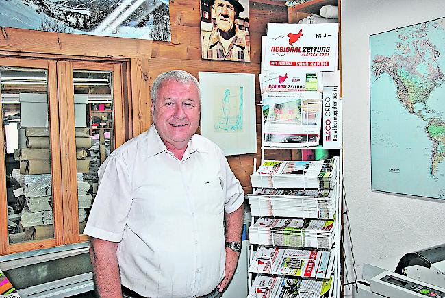 Markus Holzer, Besitzer der Regionalzeitung Aletsch Goms geht ab 1. Januar 2020 in Pension. 