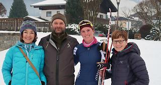 Das Team des grenz&uuml;berschreitenden Parks Binntal-Veglia-Devero (von links): Nicole Schmid (Riesenslalom), Radames Bionda (Schiessen), Chantal Carlen (Langlauf) und Brigitte Wolf (Ski-Alpinismus).