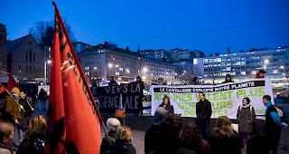 Anti-WEF-Demonstranten am Mittwoch in Lausanne.