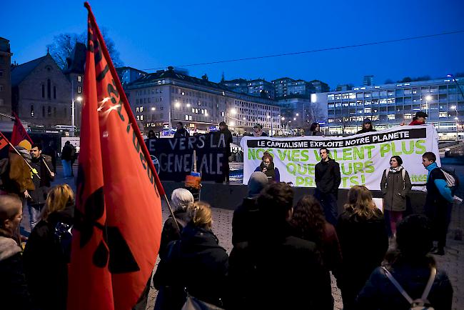Anti-WEF-Demonstranten am Mittwoch in Lausanne.