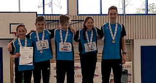 Das Siegerteam des LLT Oberwallis in der Kategorie U14 Mixed beim UBS Kids Cup Team in Thun.